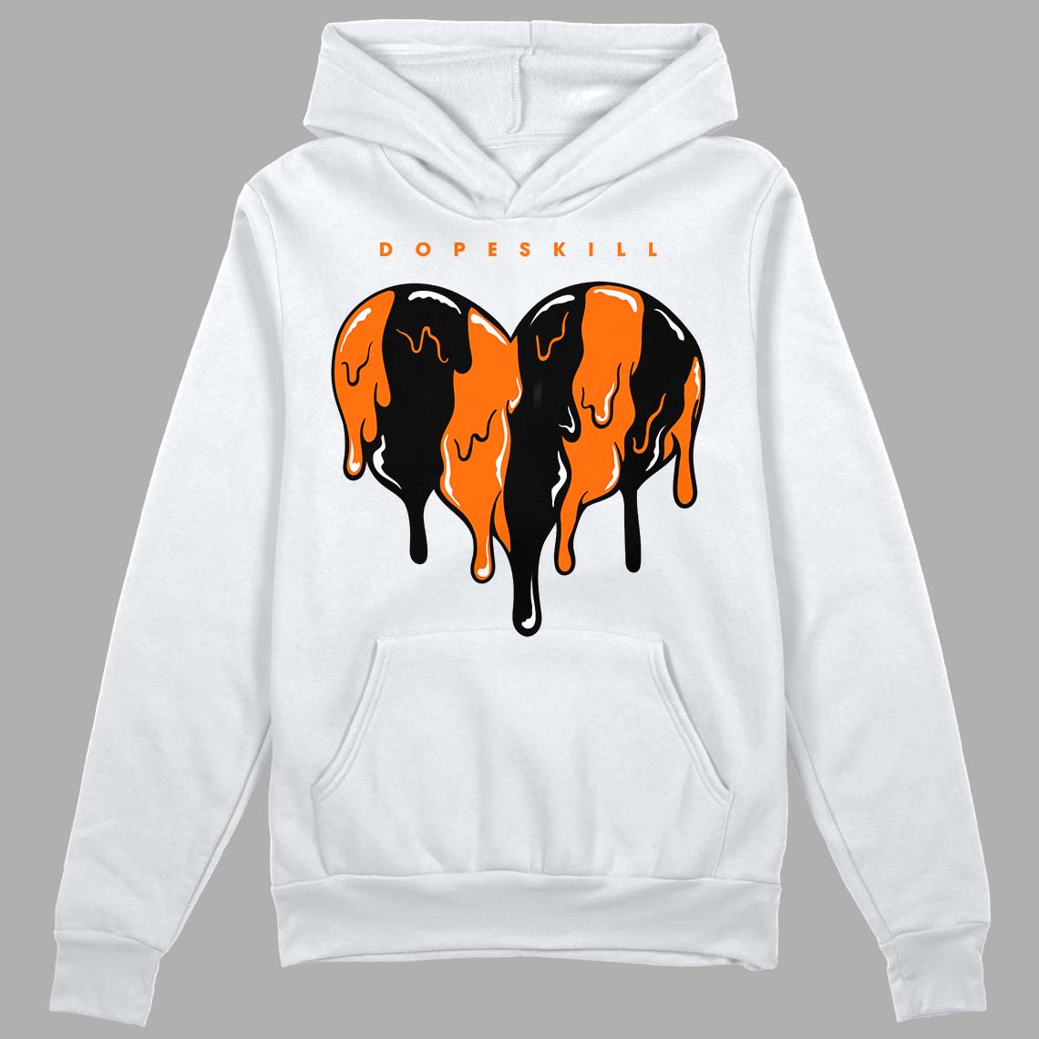 Orange Black White superstreetwear Hoodie Sweatshirt Slime Drip Heart Graphic