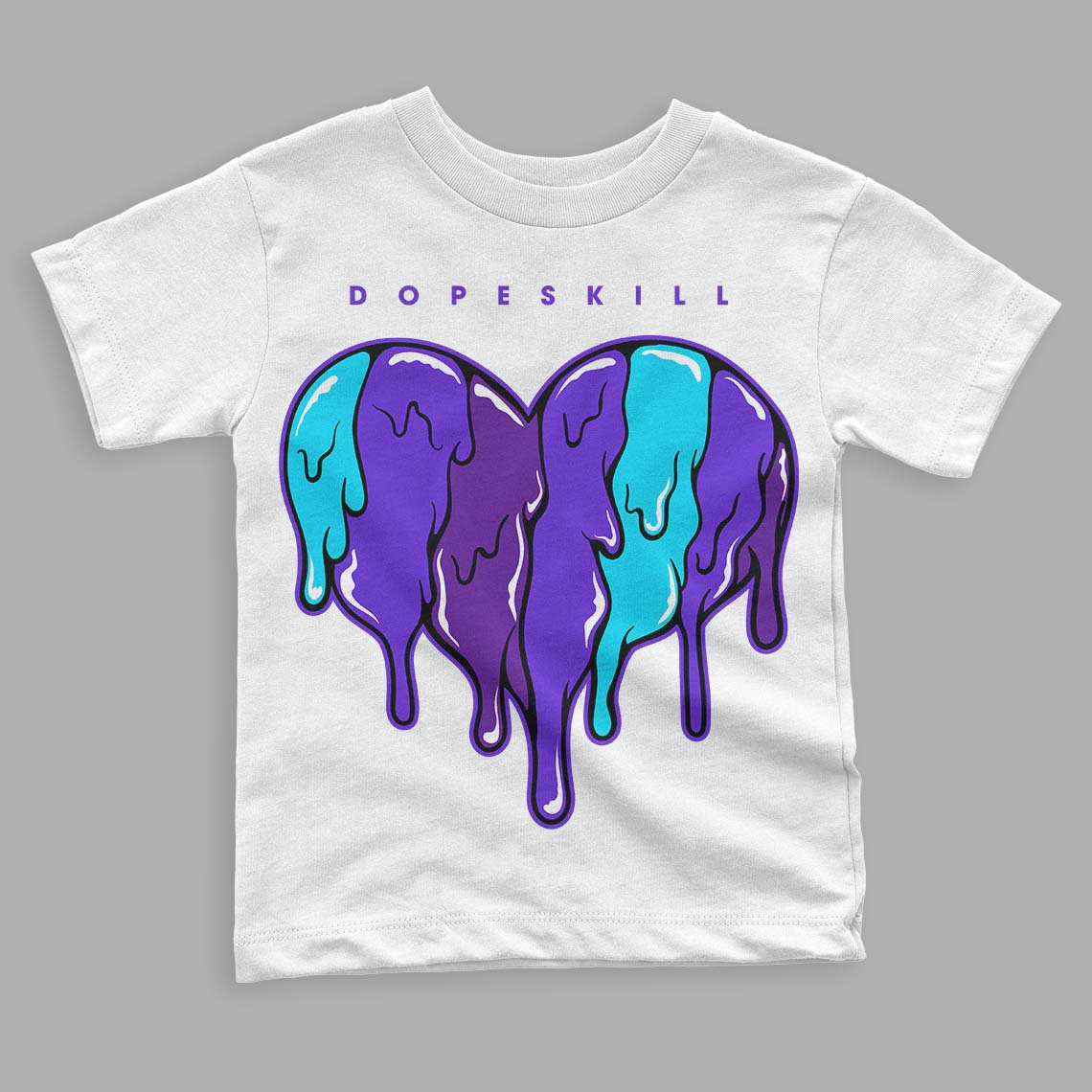 Aqua 6s superstreetwear Toddler Kids T-shirt Slime Drip Heart Graphic