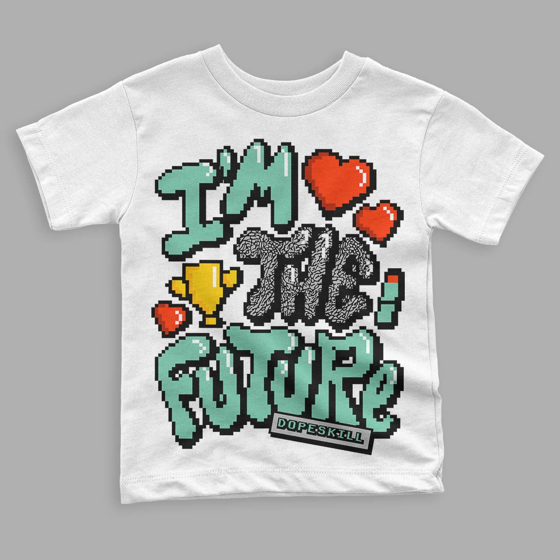 Green Glow 3s superstreetwear Toddler Kids T-shirt I'm The Future Graphic