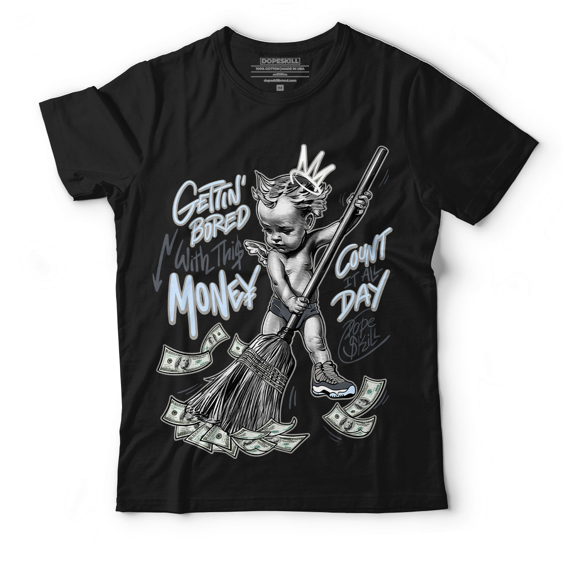 AJ 11 Cool Grey superstreetwear T-Shirt Gettin Bored With This Money Graphic