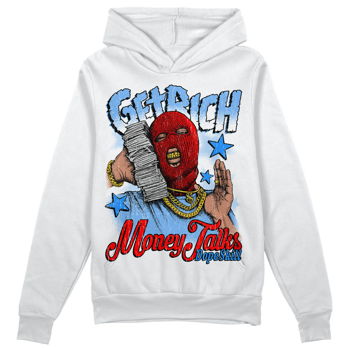 Powder Blue 9s superstreetwear Hoodie Sweatshirt Get Rich Graphic