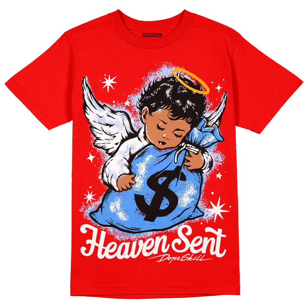 Cherry 11s superstreetwear Varsity Red T-shirt Heaven Sent Graphic