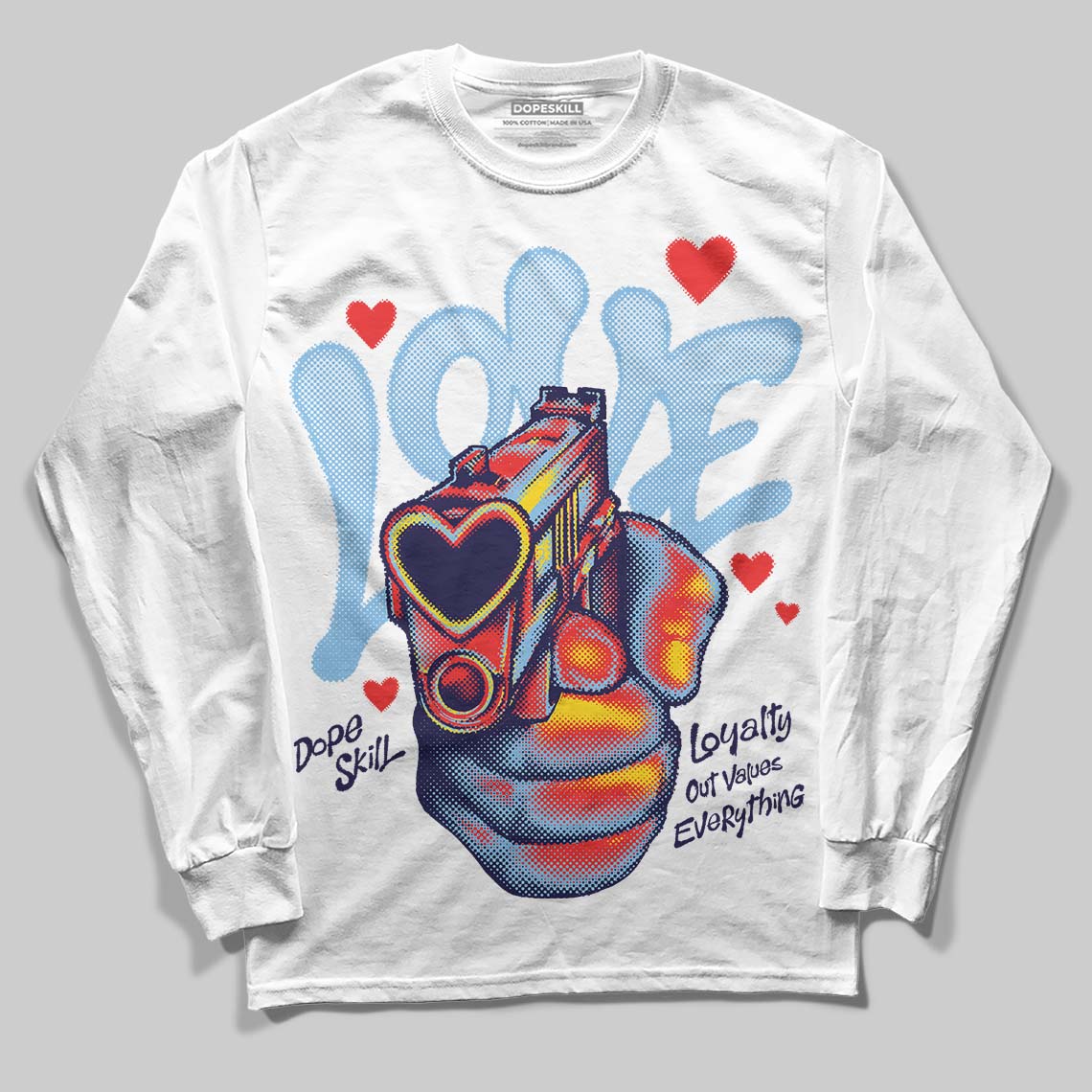 University Blue Collection superstreetwear Long Sleeve T-Shirt Love Shot Graphic
