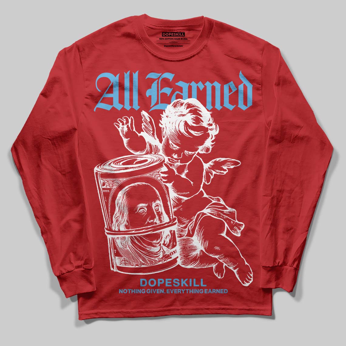 Cherry 11s superstreetwear Long Sleeve T-Shirt All Earned Graphic