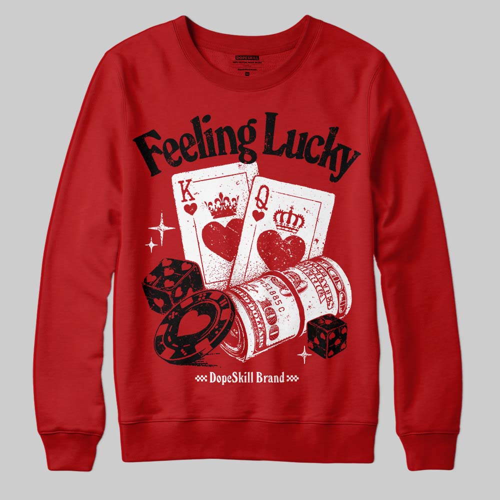 Red Collection superstreetwear Sweatshirt Feeling Lucky Graphic