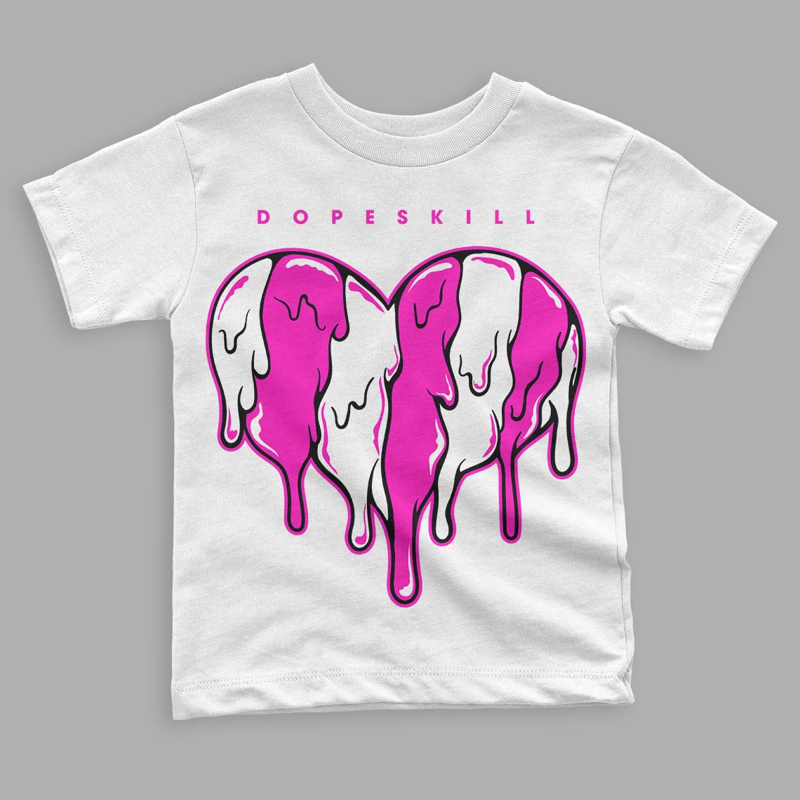 Dunk Low Active Fuchsia superstreetwear Toddler Kids T-shirt Slime Drip Heart Graphic