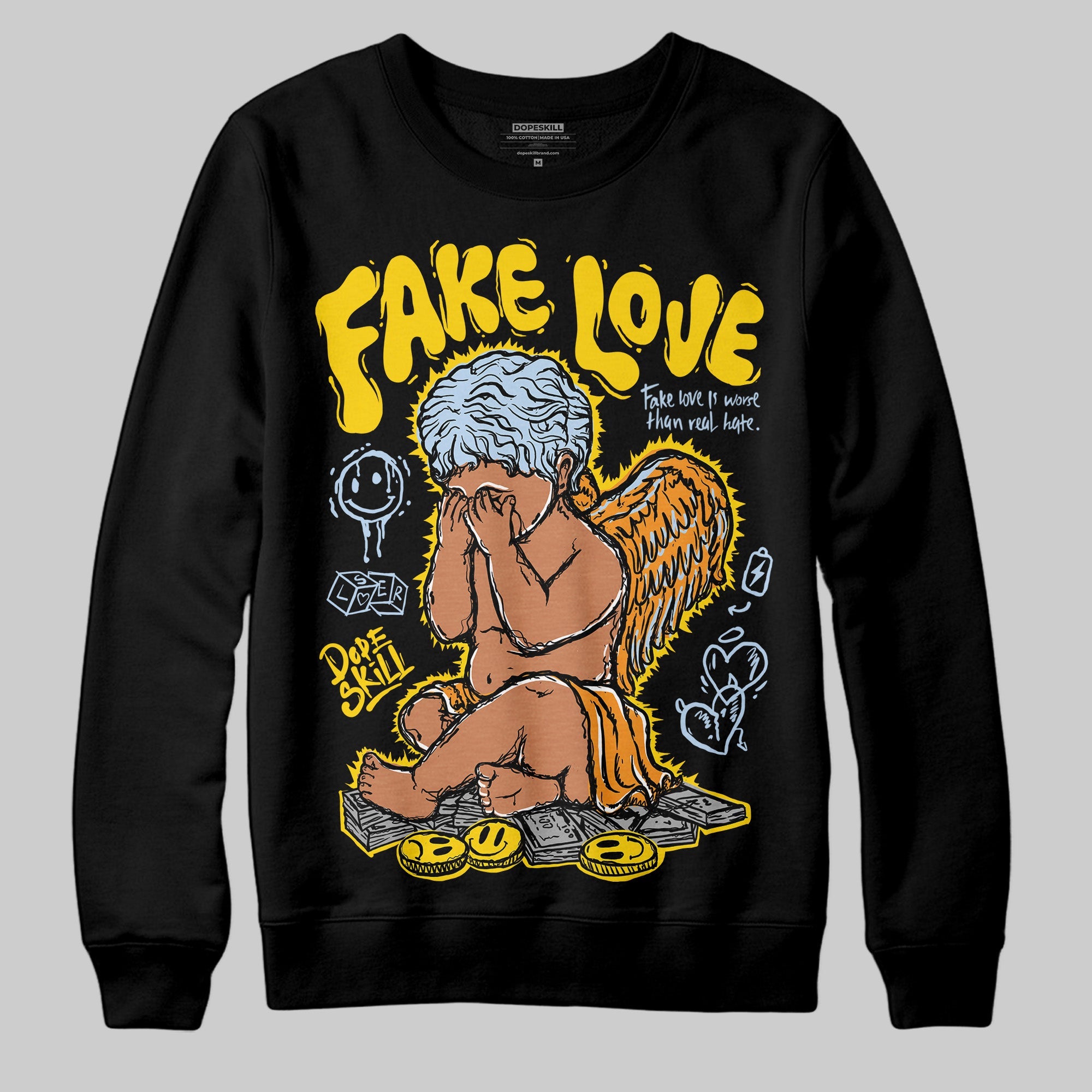 Yellow Ochre 6s superstreetwear Sweatshirt False Love Graphic