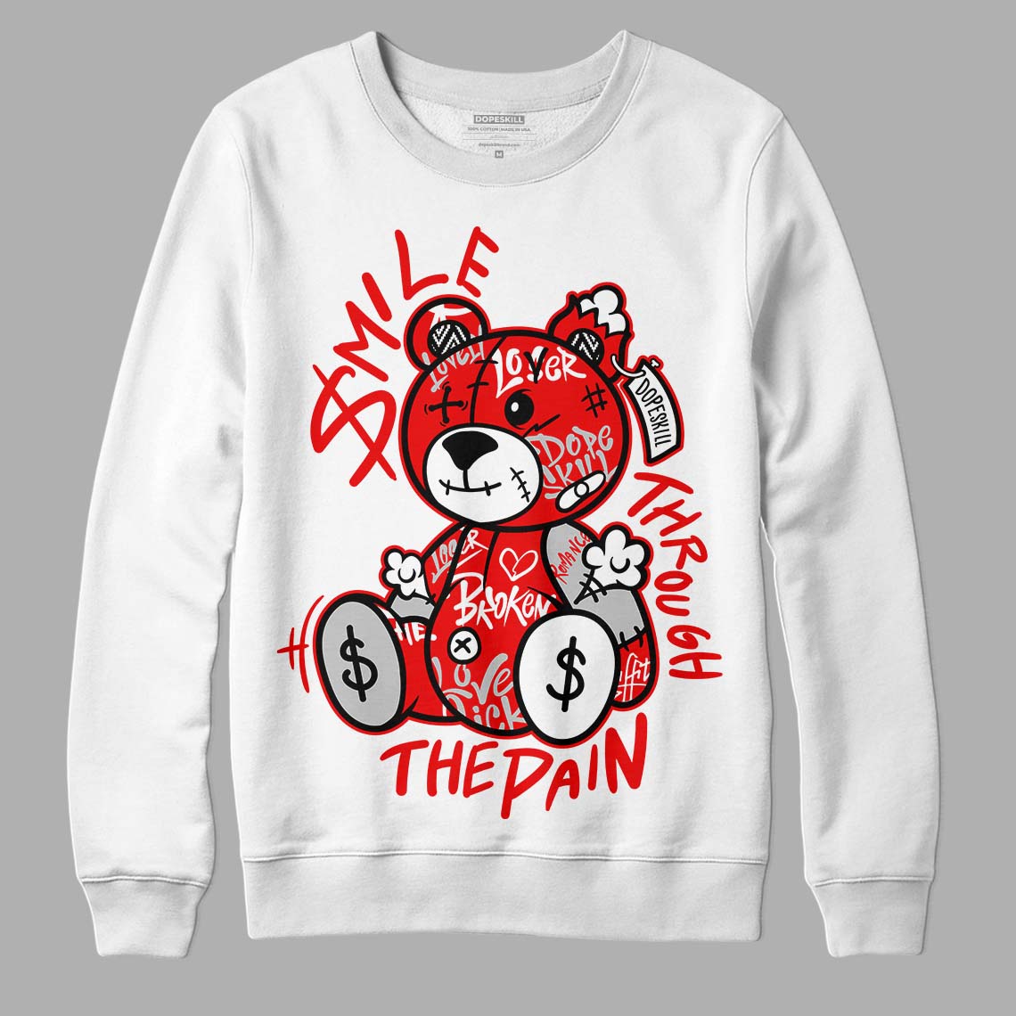 Cherry 12s superstreetwear Sweatshirt Smile Through The Pain Graphic