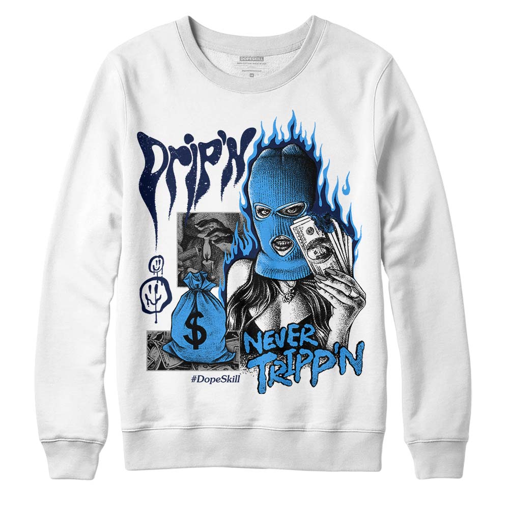 AJ Spizike White Obsidian superstreetwear Sweatshirt Drip'n Never Tripp'n Graphic