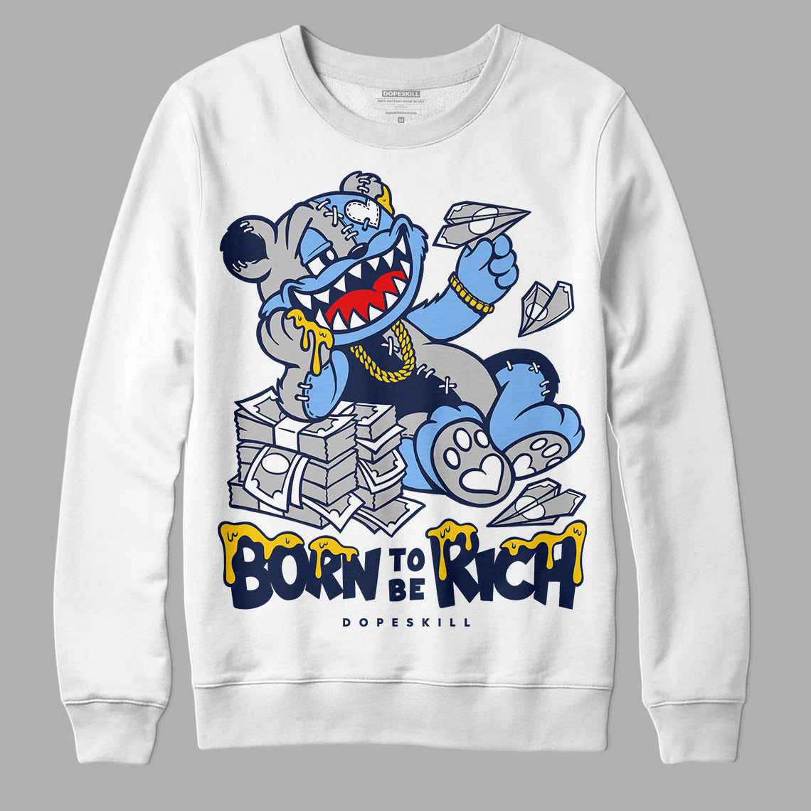 Midnight Navy 5s superstreetwear Sweatshirt Born To Be Rich Graphic