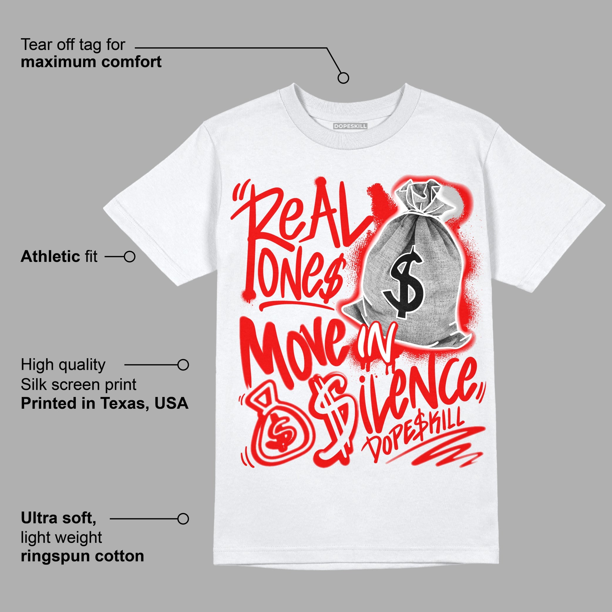 Cherry 11s superstreetwear T-Shirt Real Ones Move In Silence Graphic