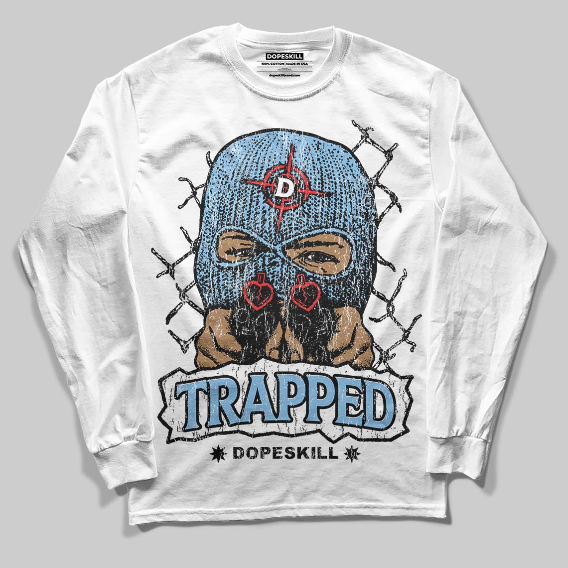 University Blue Collection superstreetwear Long Sleeve T-Shirt New Trapped Graphic