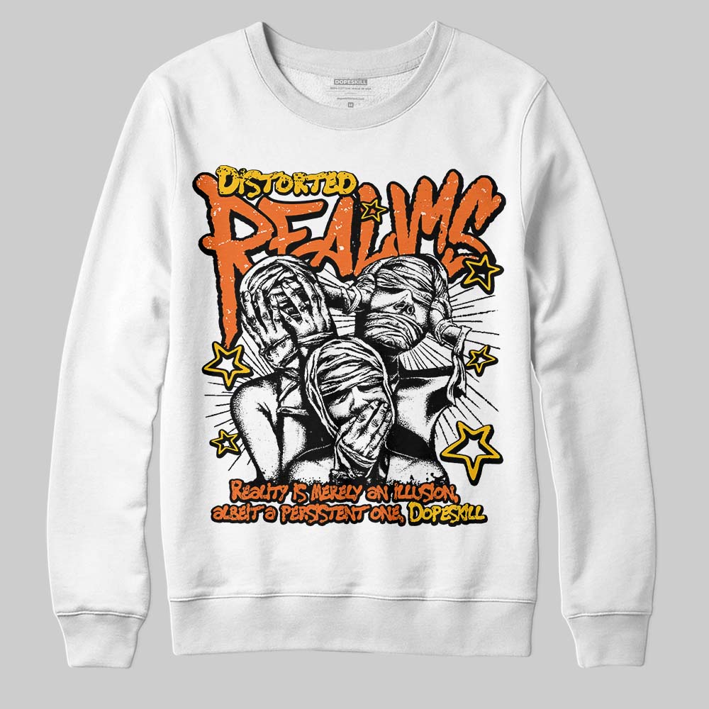 Orange Black White superstreetwear Sweatshirt Distorted Realms Graphic