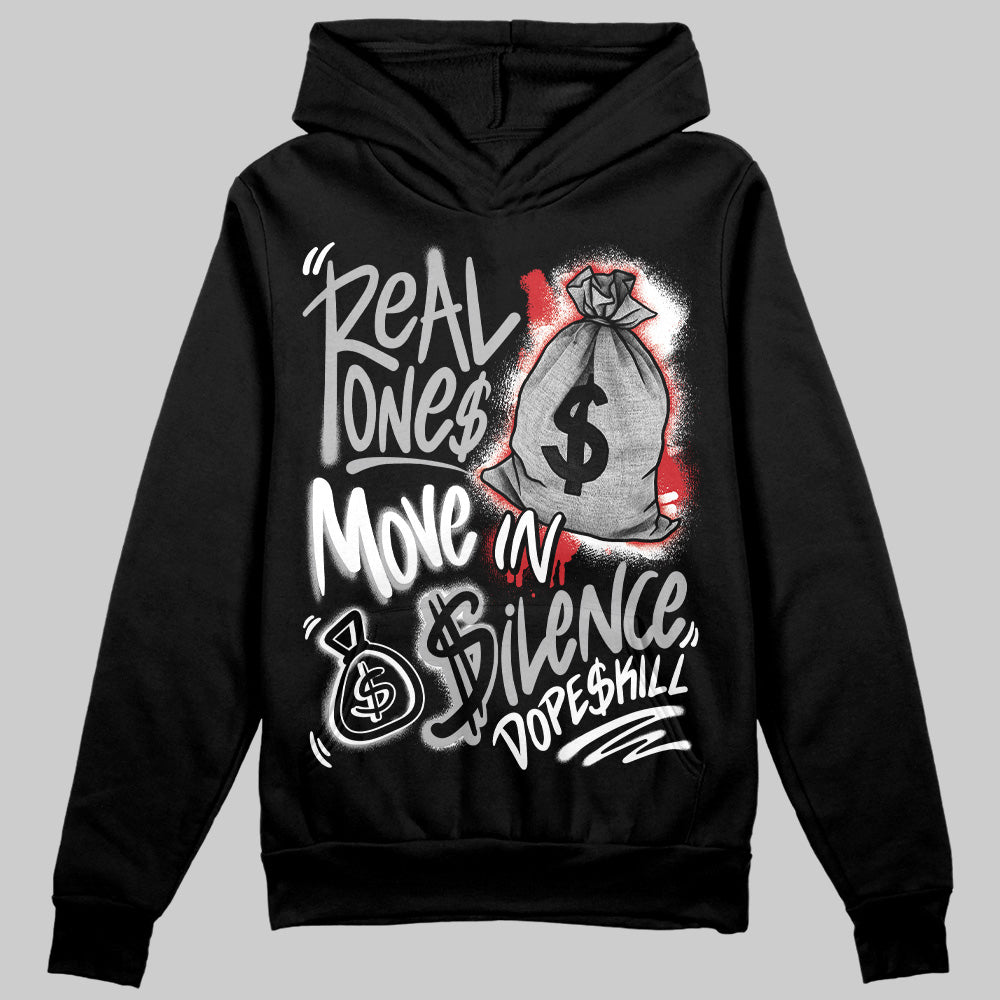 Black Cement 3s superstreetwear Hoodie Sweatshirt Real Ones Move In Silence Graphic