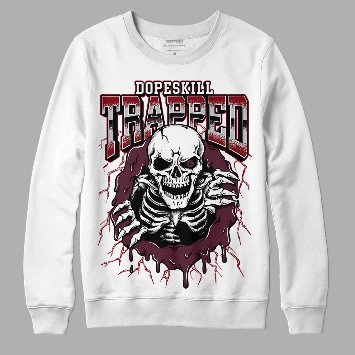 Burgundy 5s superstreetwear Sweatshirt Trapped Halloween Graphic