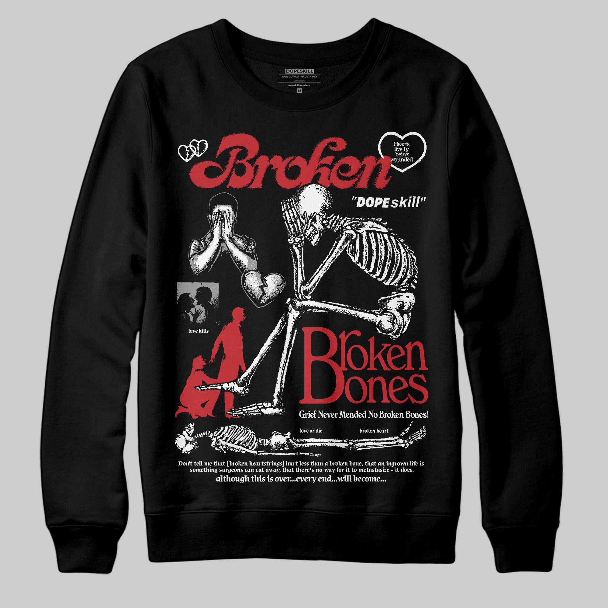 Bred Velvet 11s superstreetwear Sweatshirt Broken Bones Graphic