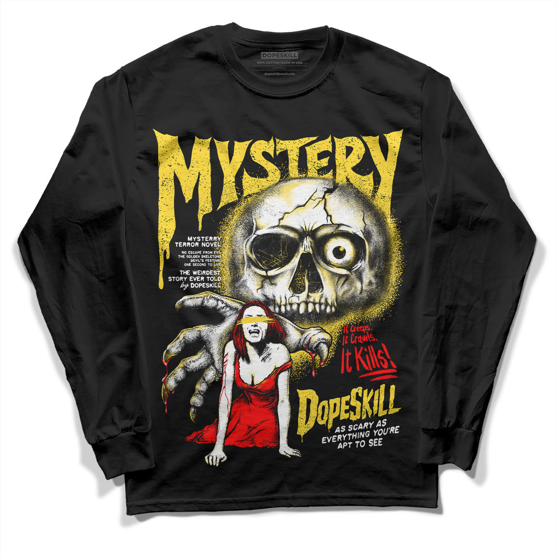 Black Tour Yellow AJ 4 Thunder superstreetwear Long Sleeve T-Shirt Mystery Ghostly Grasp Graphic