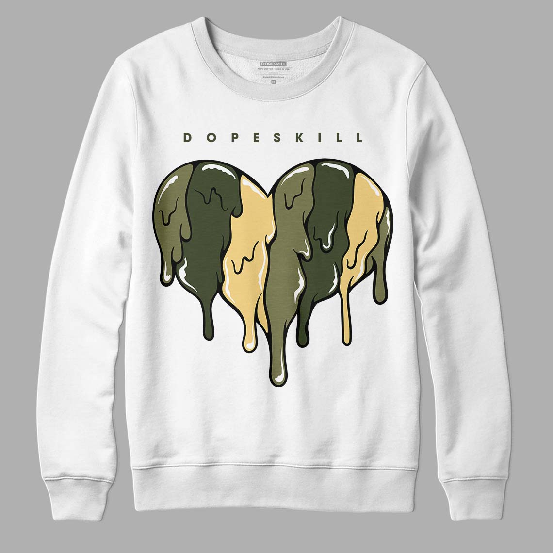 Craft Olive 4s superstreetwear Sweatshirt Slime Drip Heart Graphic