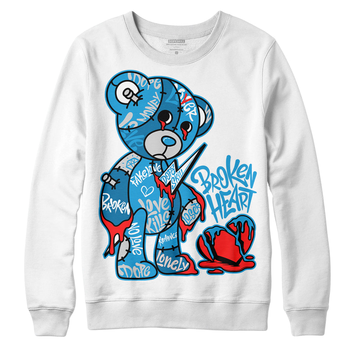 Military Blue 4s superstreetwear Sweatshirt Broken Heart Graphic