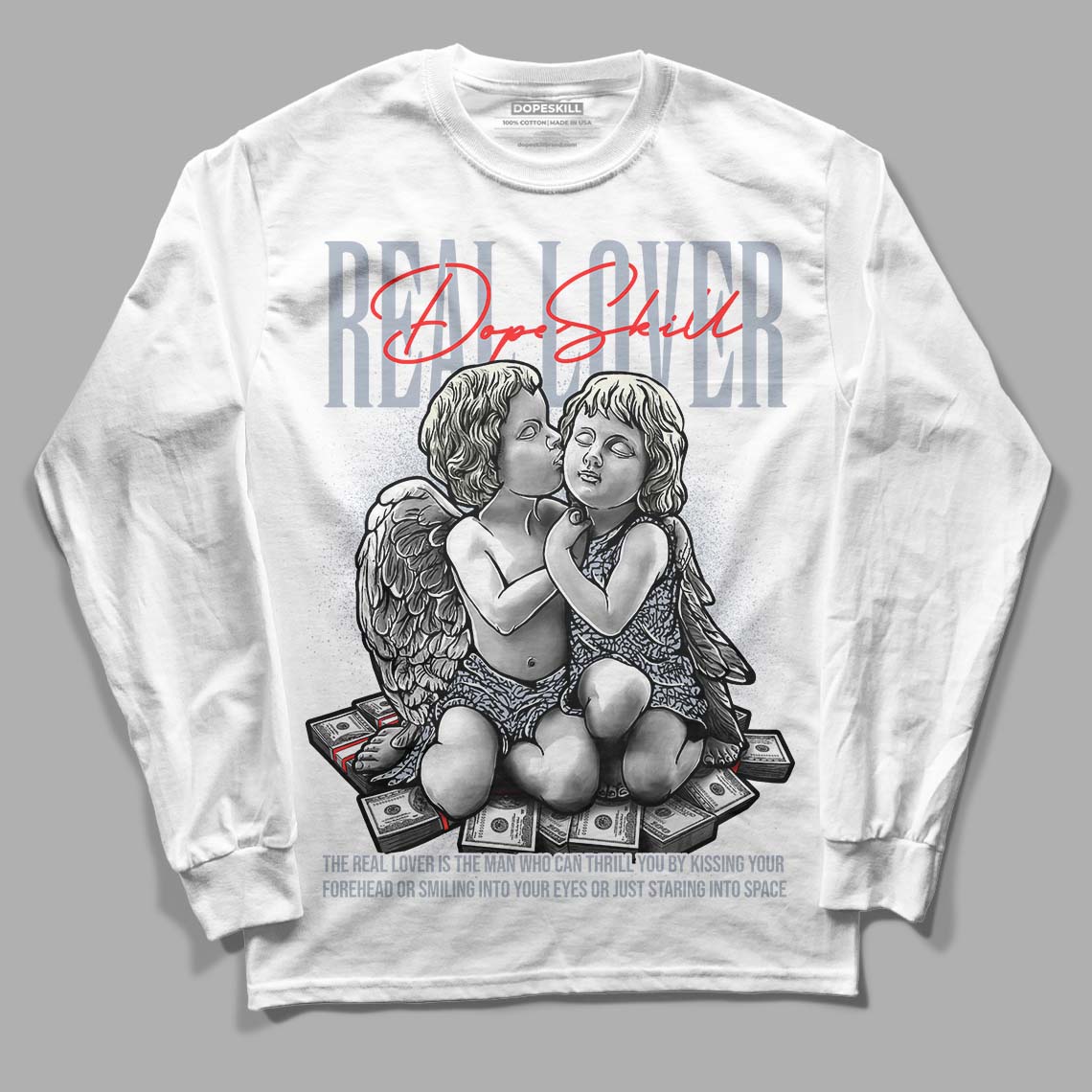 White Cement Reimagined 3s superstreetwear Long Sleeve T-Shirt Real Lover Graphic
