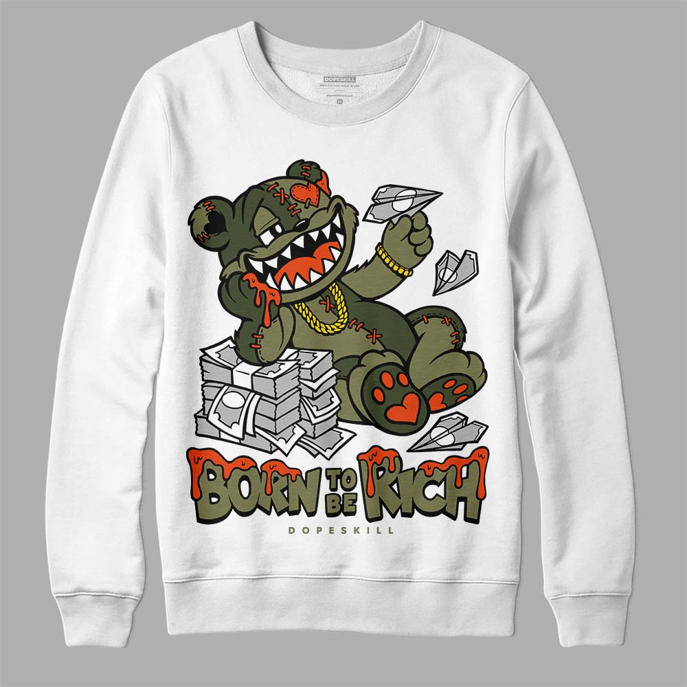 Olive Collection superstreetwear Sweatshirt Born To Be Rich Graphic