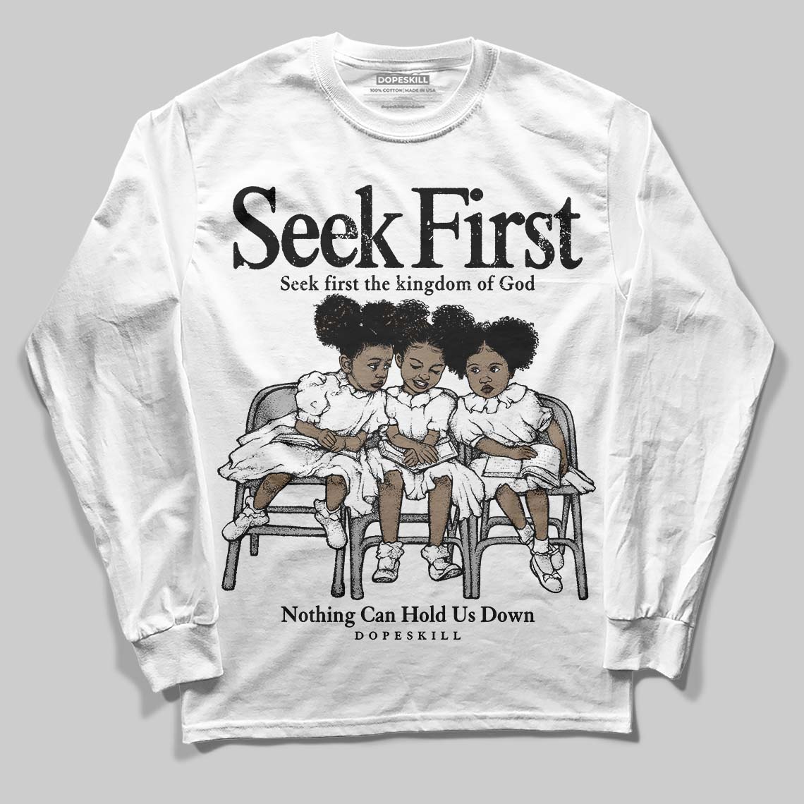 Black and White Collection superstreetwear Long Sleeve T-Shirt New Seek First Graphic
