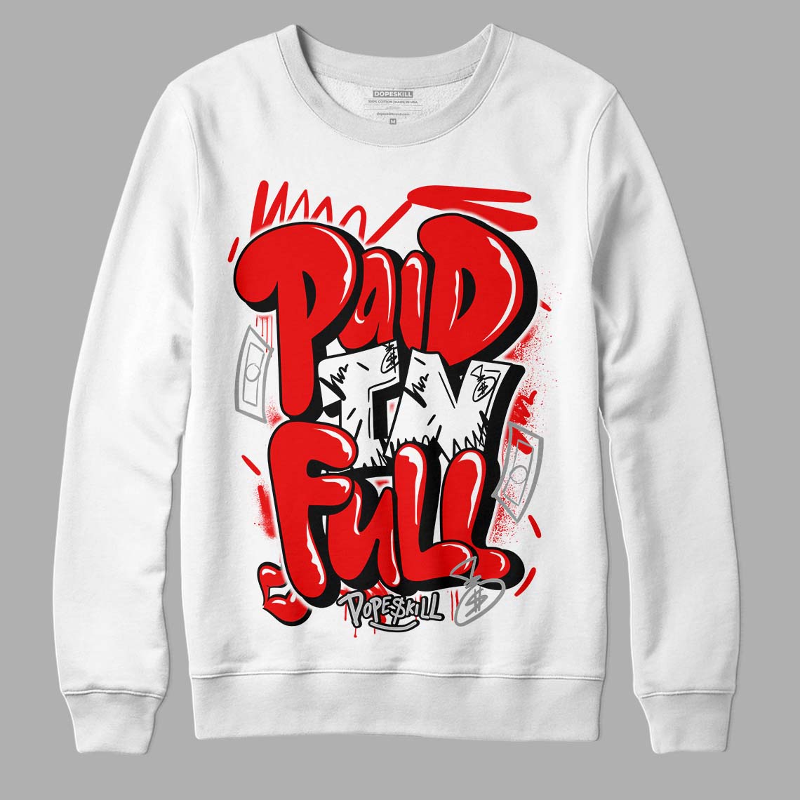Cherry 12s superstreetwear Sweatshirt New Paid In Full Graphic