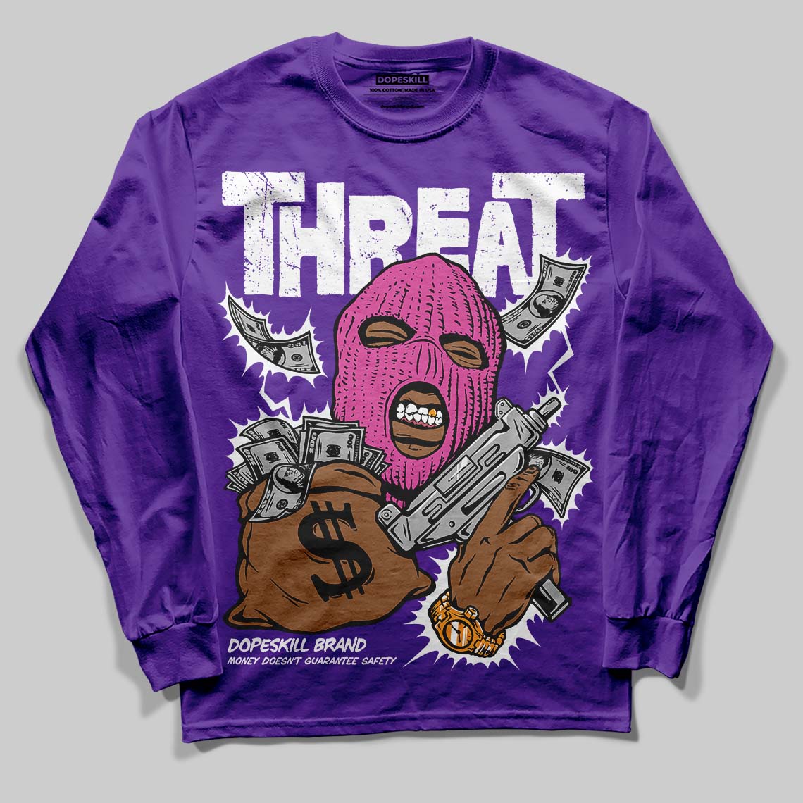 PURPLE Collection superstreetwear Long Sleeve T-Shirt Under Threat Graphic