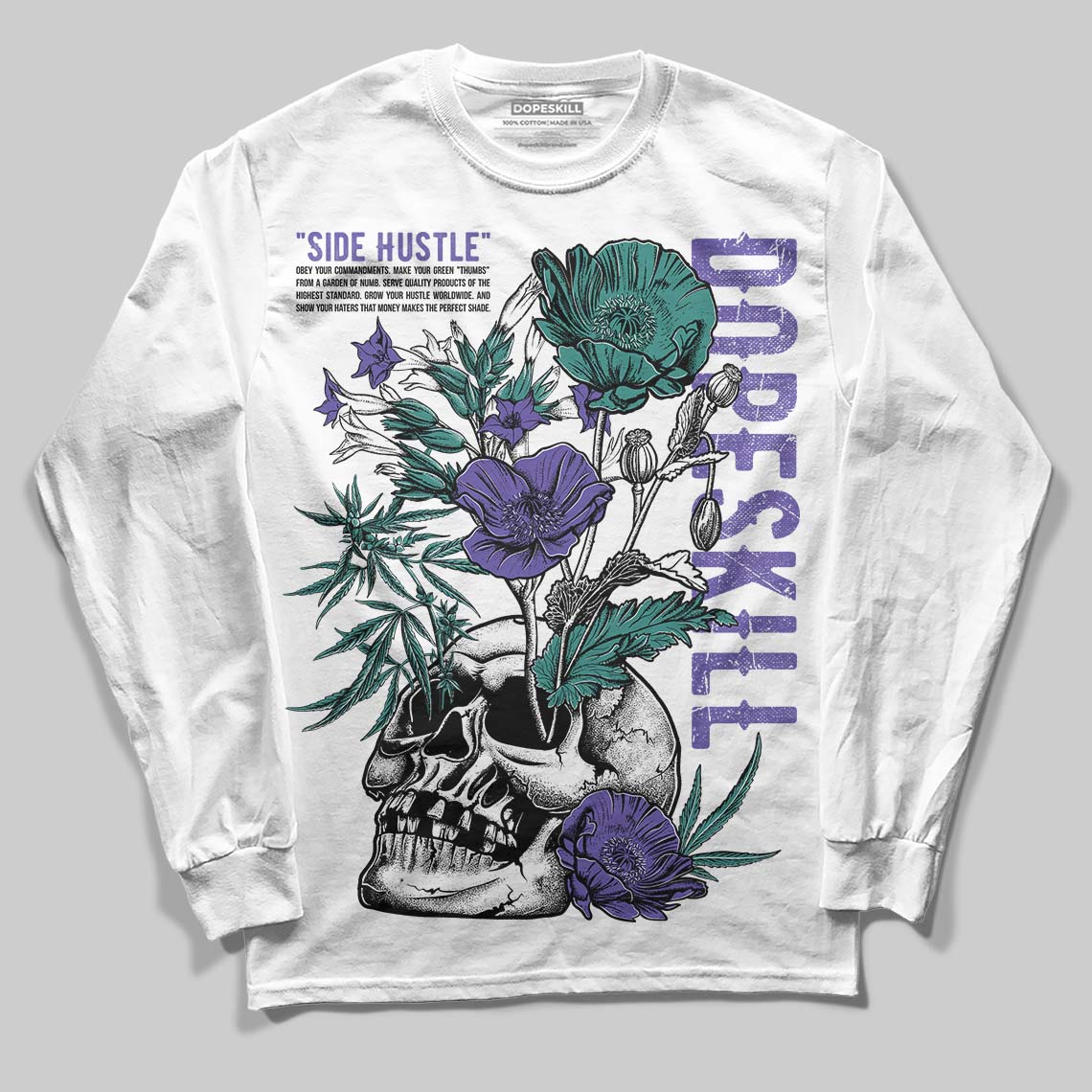 Grape 5s superstreetwear Long Sleeve T-Shirt Side Hustle Graphic