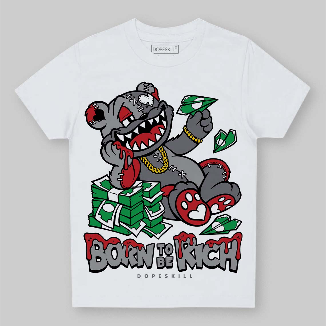 Cement Grey 3s superstreetwear Toddler Kids T-shirt Born To Be Rich Graphic