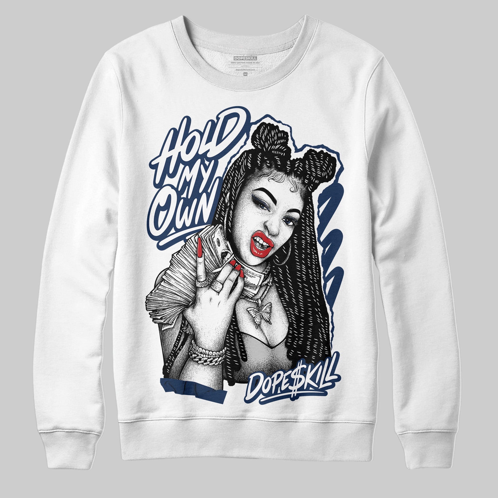 Summit White Navy 4s superstreetwear Sweatshirt New H.M.O Graphic