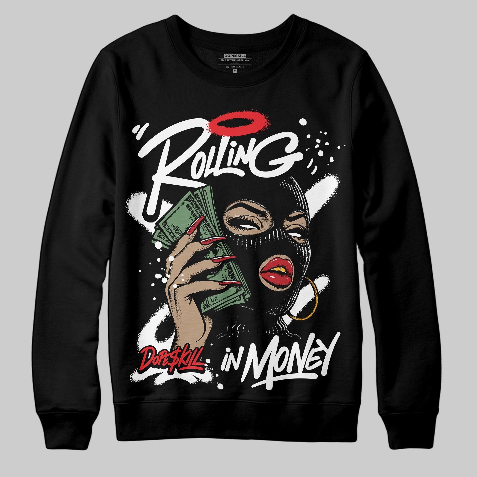 Black and White Collection superstreetwear Sweatshirt Rolling in Money Graphic