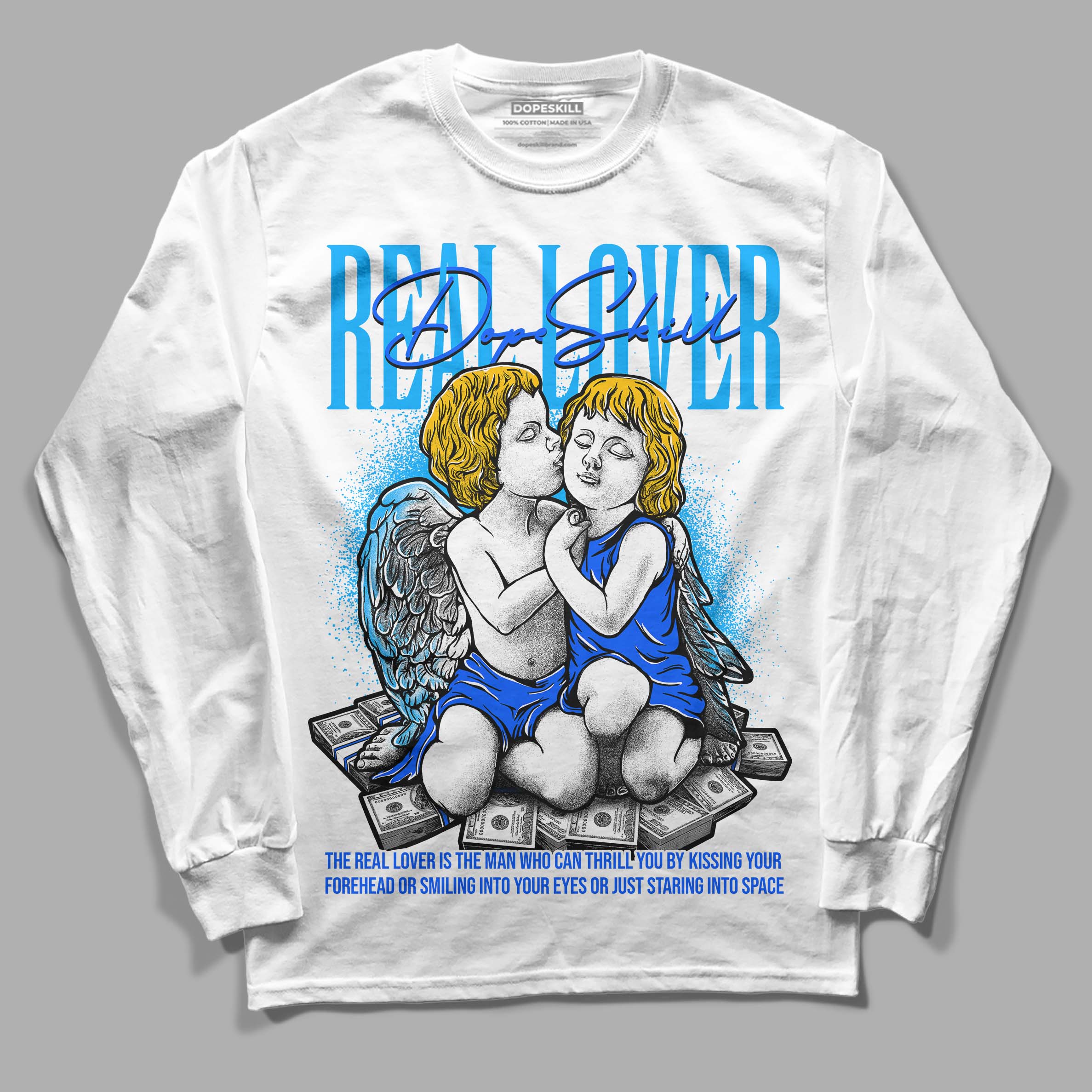 Royal Blue Collection superstreetwear Long Sleeve T-Shirt Real Lover Graphic