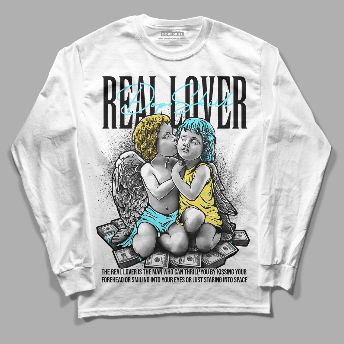 Aqua 5s superstreetwear Long Sleeve T-Shirt Real Lover Graphic