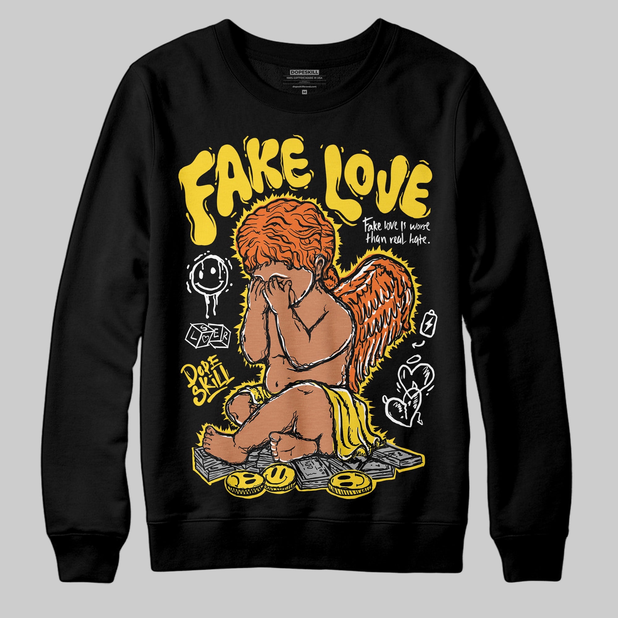 Black Tour Yellow AJ 4 Thunder superstreetwear Sweatshirt False Love Graphic