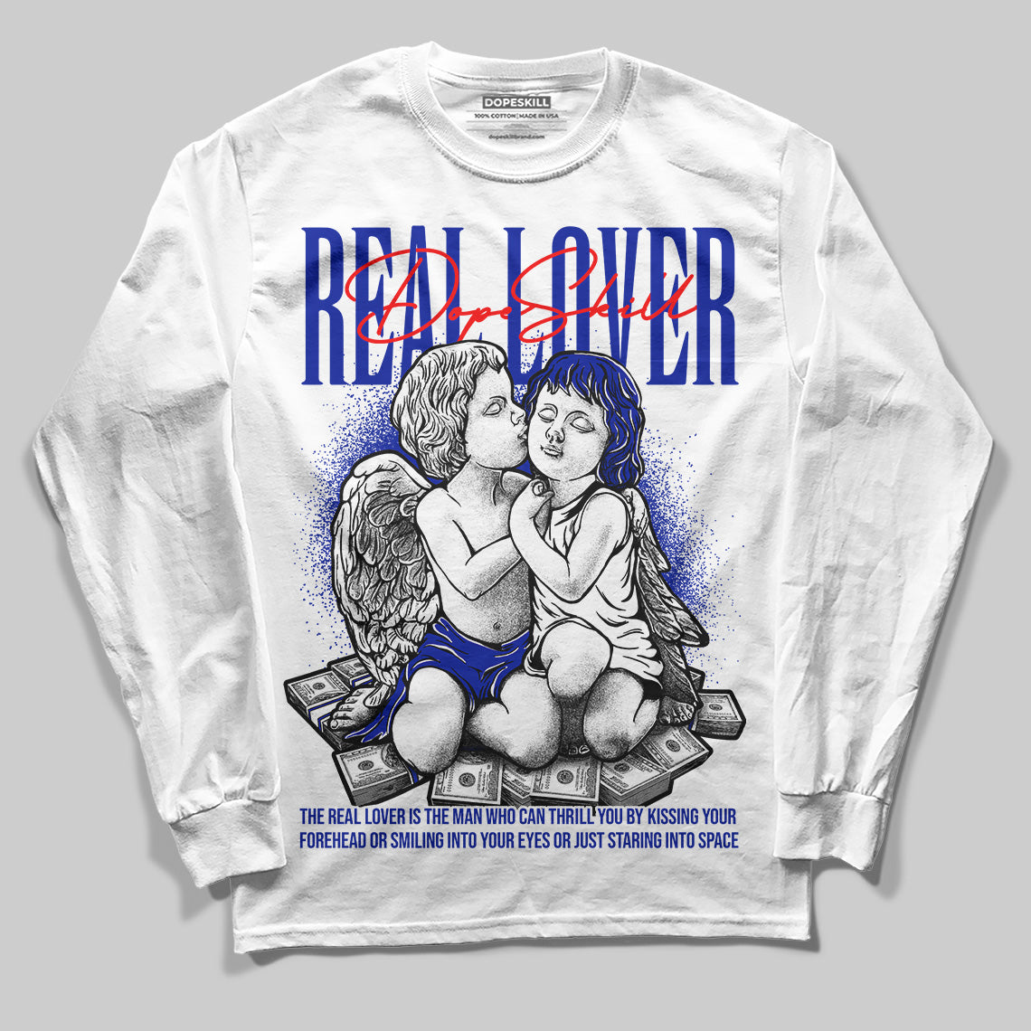 Racer Blue White Dunk Low superstreetwear Long Sleeve T-Shirt Real Lover Graphic
