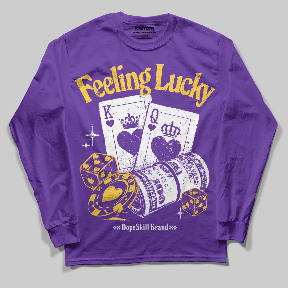 PURPLE Collection superstreetwear Long Sleeve T-Shirt Feeling Lucky Graphic