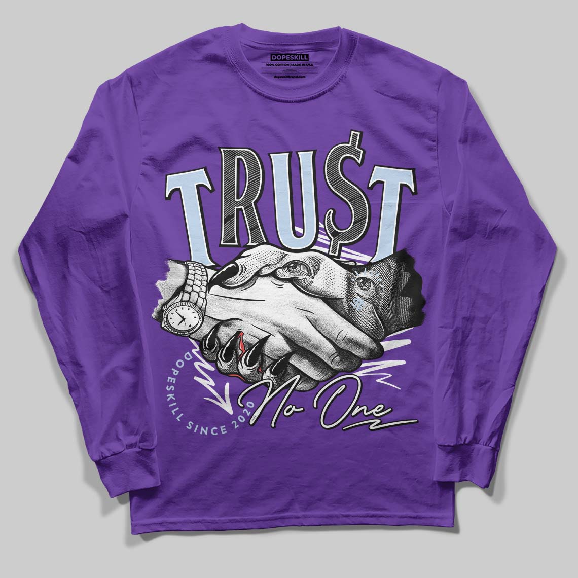 Grape 5s superstreetwear Long Sleeve T-Shirt Trust No One Graphic