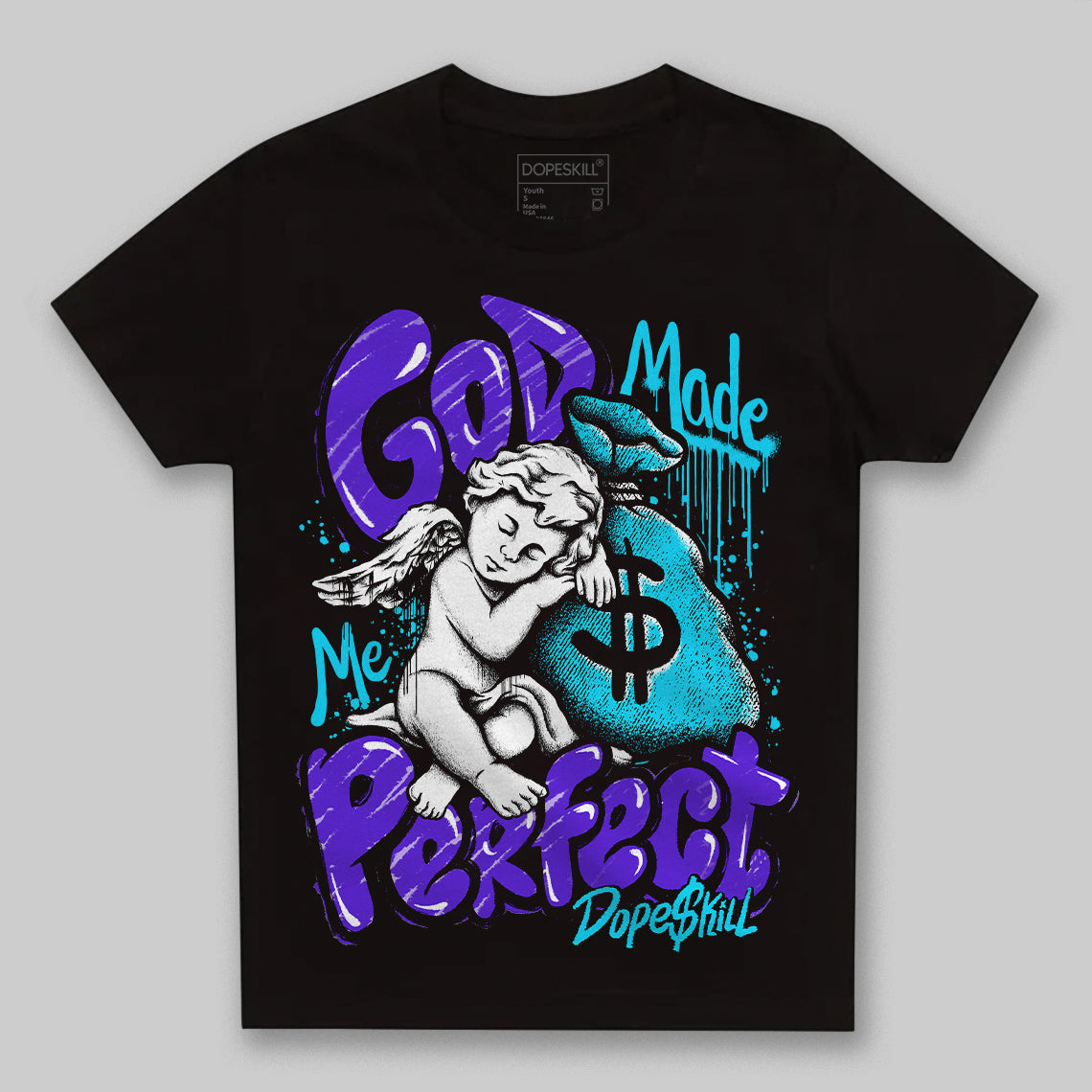 Aqua 6s superstreetwear Toddler Kids T-shirt God Made Me Perfect Graphic