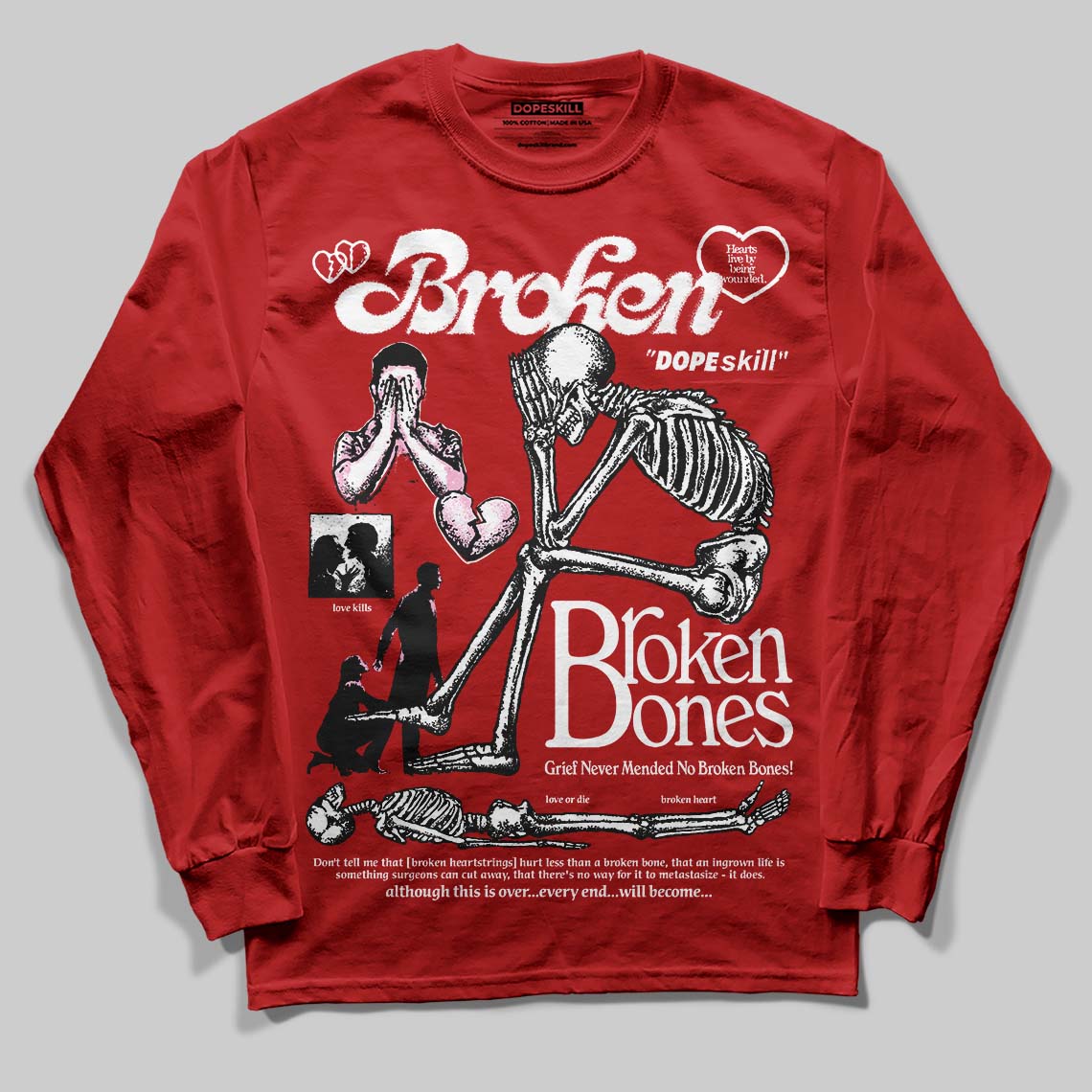Brick By Brick 4s superstreetwear Long Sleeve T-Shirt Broken Bones Graphic