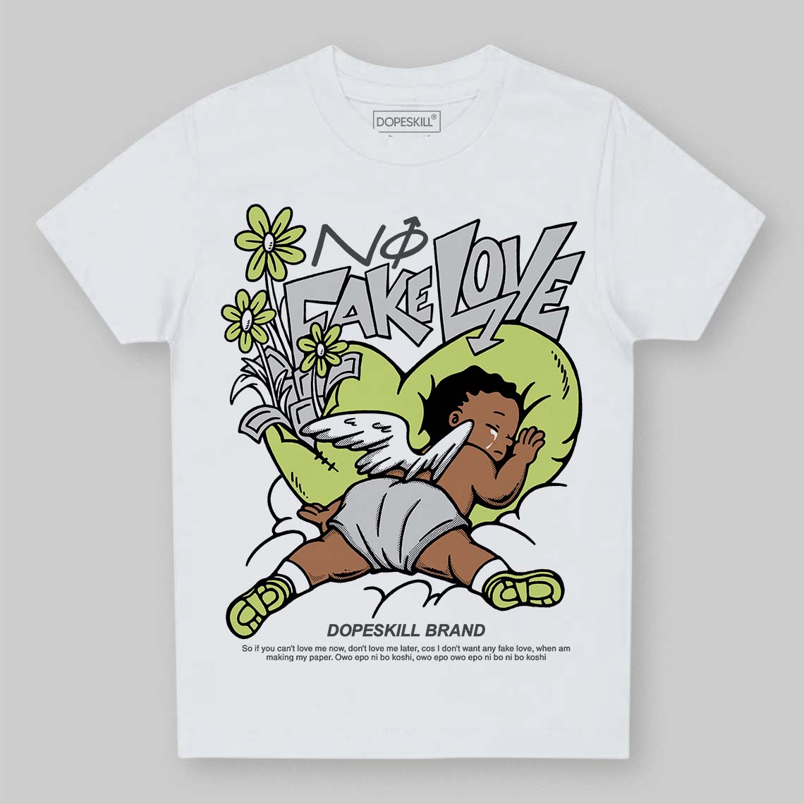 Light Lemon Twist 4s superstreetwear Toddler Kids T-shirt No Fake Love Graphic