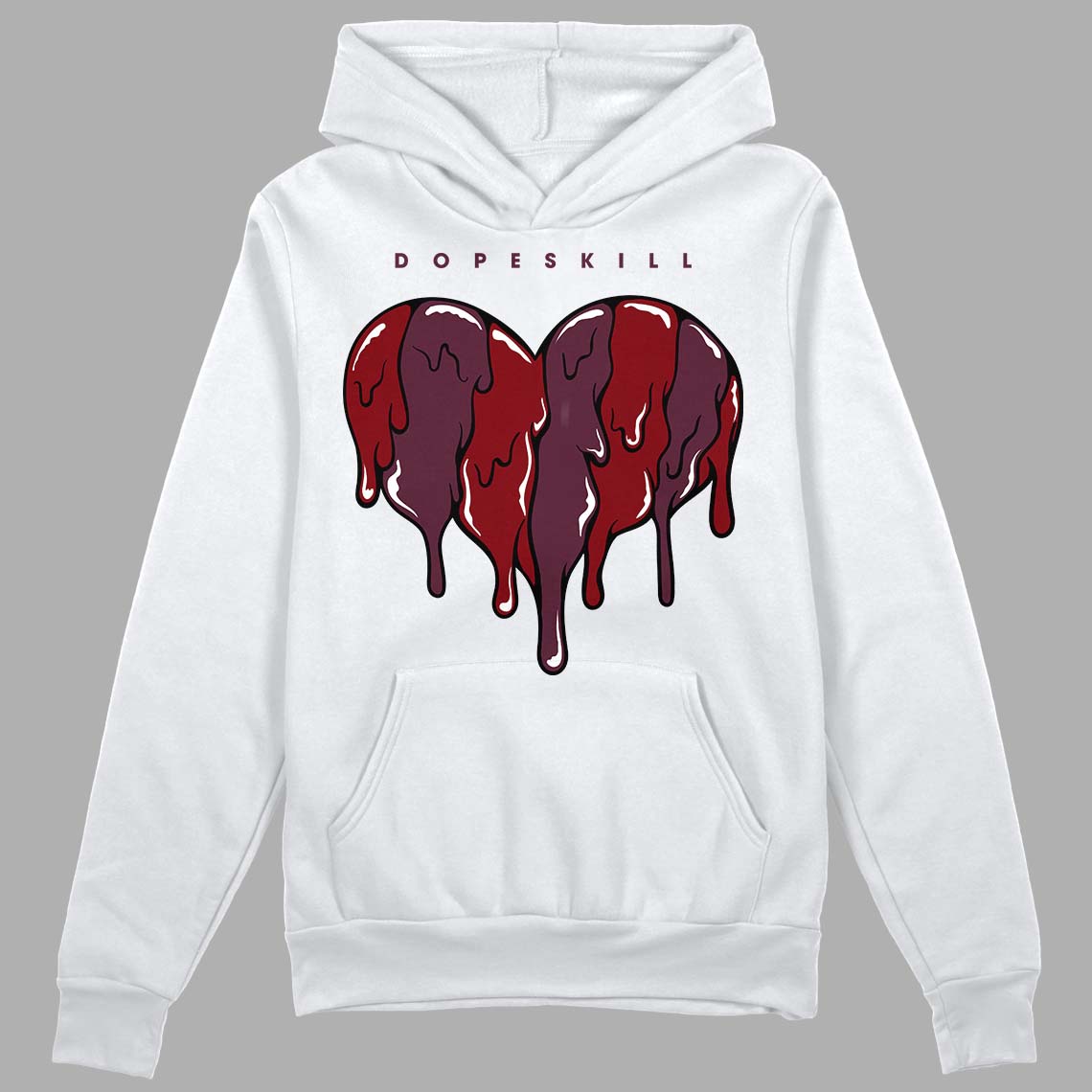 Burgundy 5s superstreetwear Hoodie Sweatshirt Slime Drip Heart Graphic