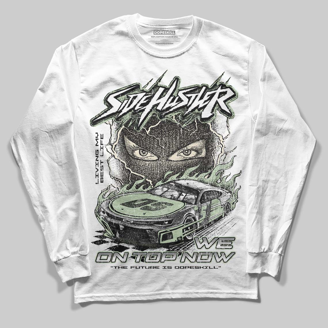 Seafoam 4s 2025 superstreetwear Long Sleeve T-Shirt New Side Hustler Graphic