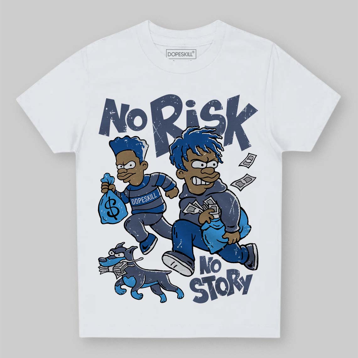 Diffused Blue 11s superstreetwear Toddler Kids T-shirt No Risk No Story Graphic