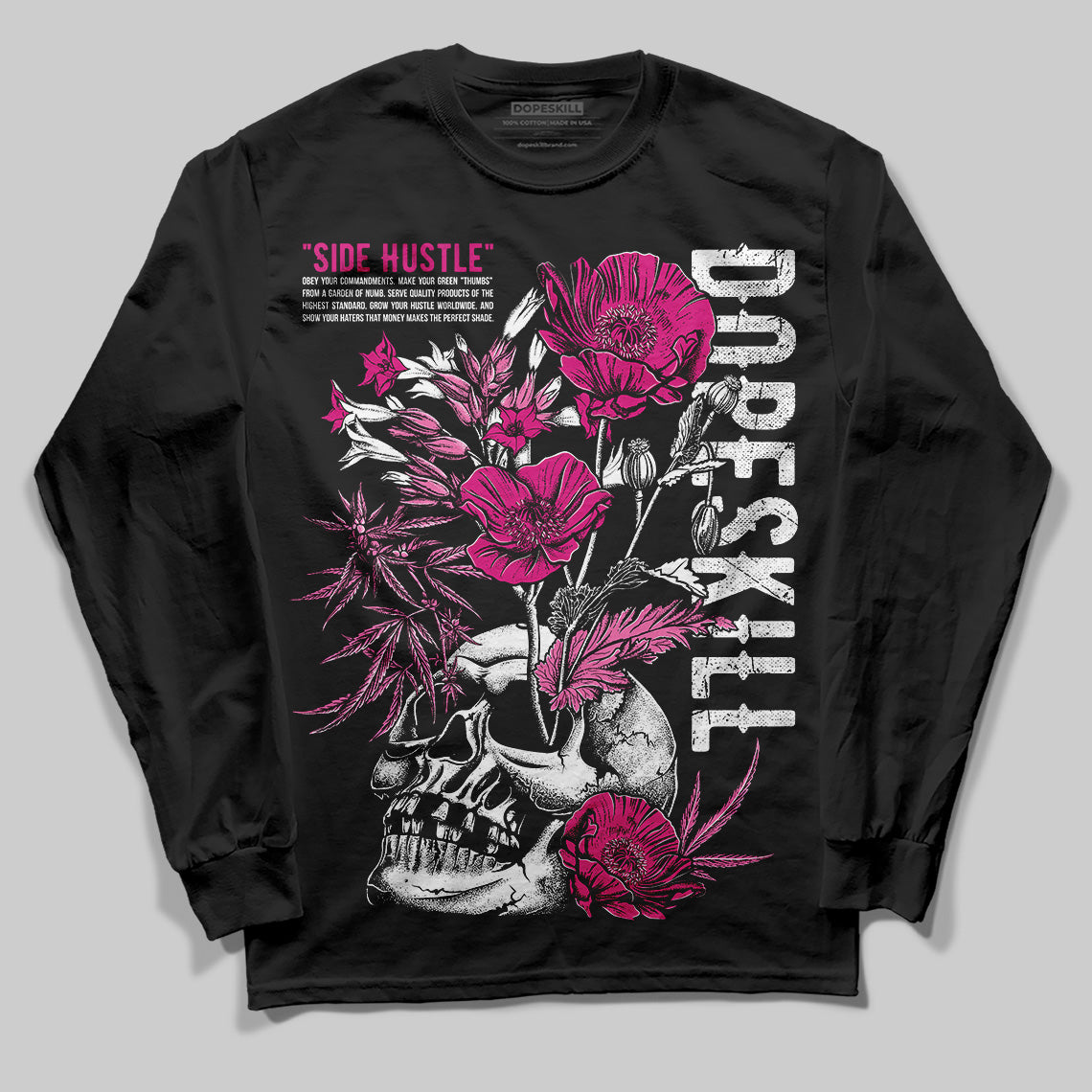 Rick RO Pink Leather Sneakers superstreetwear Long Sleeve T-Shirt Side Hustle Graphic