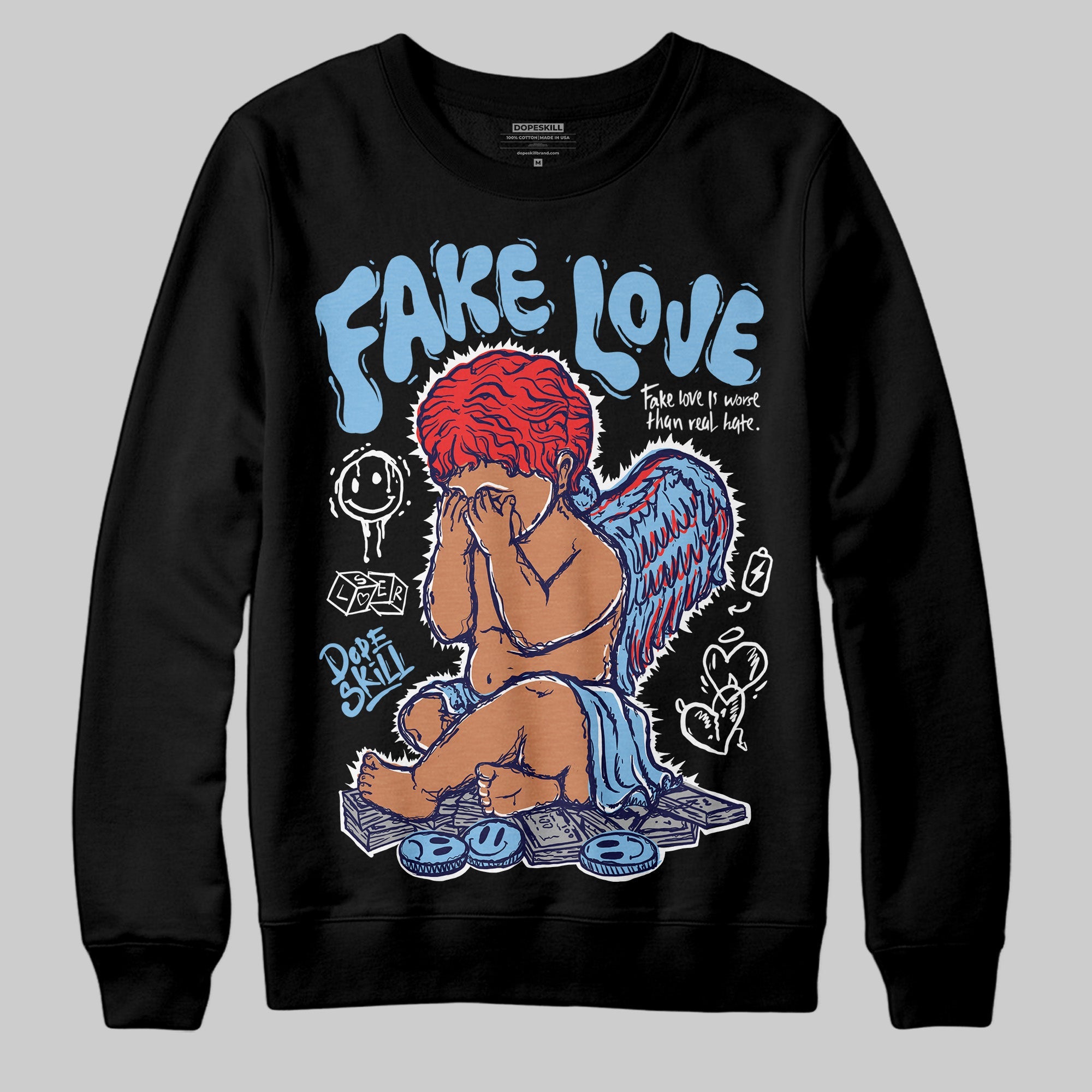 University Blue Collection superstreetwear Sweatshirt False Love Graphic