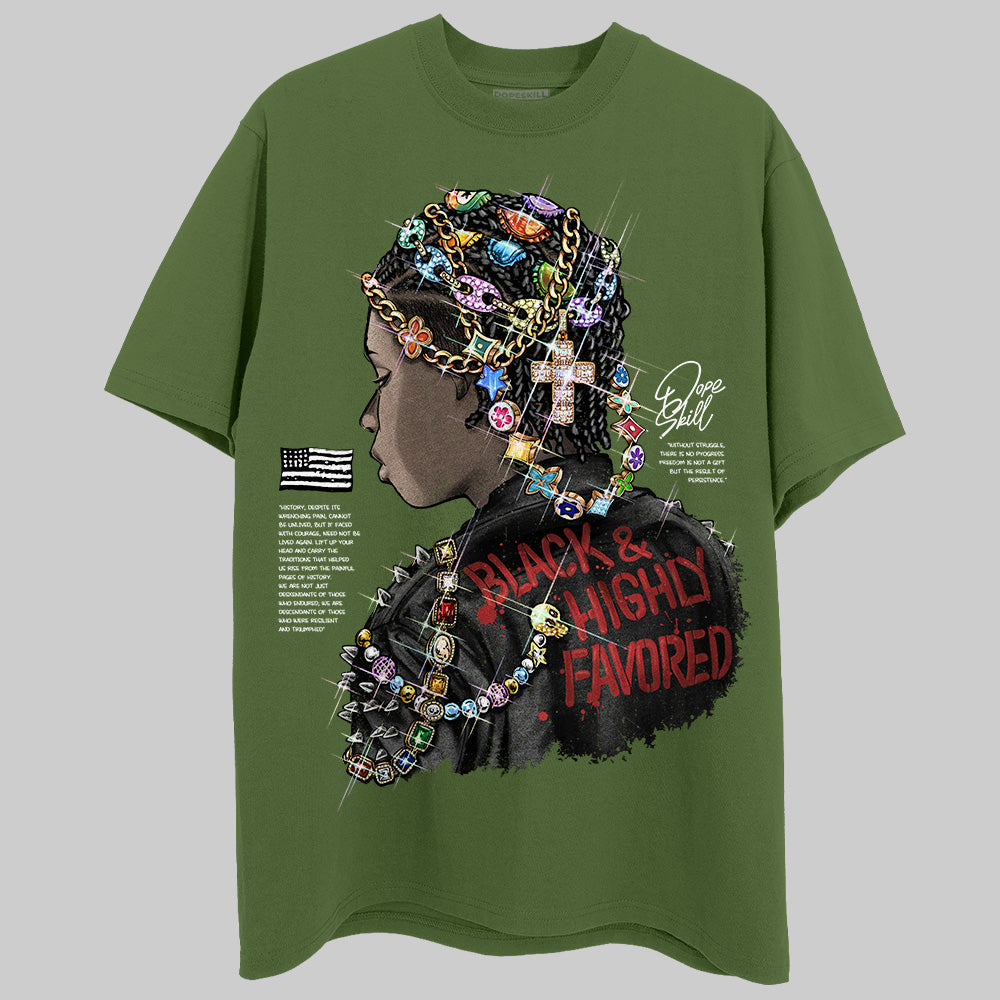Black and Highly Favored Graphic Unisex superstreetwear T-shirt