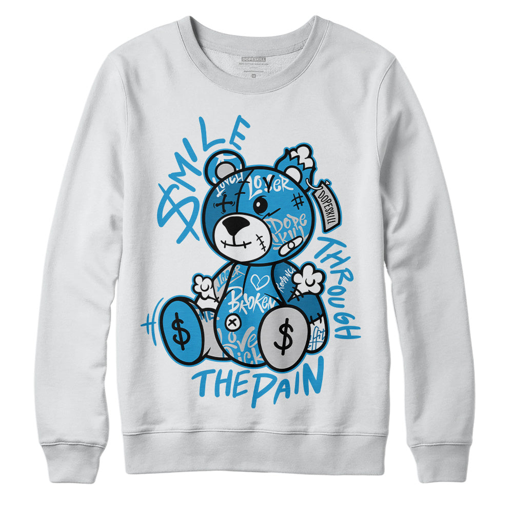 Military Blue 4s superstreetwear Sweatshirt Smile Through The Pain Graphic