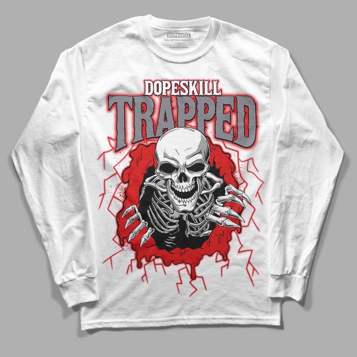 Gym Red 9s superstreetwear Long Sleeve T-Shirt Trapped Halloween Graphic