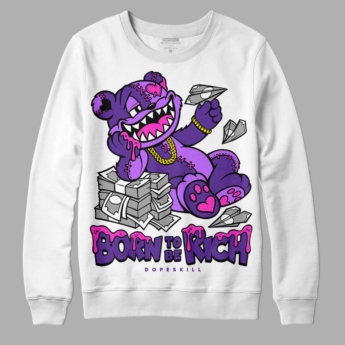 PURPLE Collection superstreetwear Sweatshirt Born To Be Rich Graphic